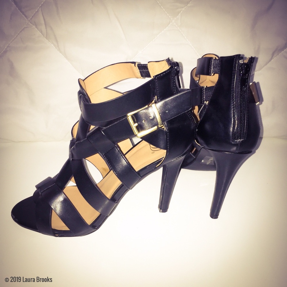 Black Strapped Heels